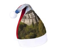 DWTJKMS Monumenti storici dell'Armenia Cappello di Babbo Natale Classico Pelliccia Cappello di Natale Addensare Cappello di Natale con Paillettes Divertente Vacanza Inverno Cap