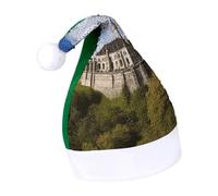 DWTJKMS Monumenti storici dell'Armenia Cappello di Babbo Natale Classico Pelliccia Cappello di Natale Addensare Cappello di Natale con Paillettes Divertente Vacanza Inverno Cap