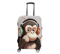 DWTJKMS Music Monkey - Copertura per bagagli semplice e generosa, lavabile, resistente ai graffi, per valigie da 48-81 cm, Stile:, L, Custodia per bagagli
