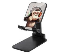 DWTJKMS Music Monkey - Supporto per telefono cellulare, pieghevole, regolabile in altezza, portatile, adatto a tutti gli smartphone, colore: nero