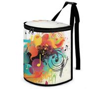 DWTJKMS Musica astratta a tema Auto Trash Can con coperchio Grande Capacità Appeso Auto Trash Bin a prova di perdite Impermeabile Trash Bin Cars Must Haves Accessori per interni