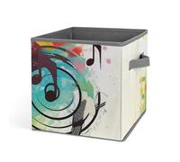 DWTJKMS Musica astratta a tema cubo organizzatore contenitori pieghevoli in tessuto spesso borse di stoccaggio, vestiti scatola di immagazzinaggio adatto per casa ufficio armadio abbigliamento