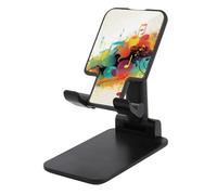 DWTJKMS Musica astratta a tema Supporto per telefono cellulare Dual pieghevole, supporto per telefono cellulare regolabile in altezza Supporto per cellulare portatile Dock da tavolo Adatto a tutti gli