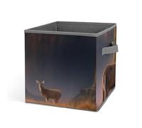 DWTJKMS Natura animali selvatici cervi cubi organizer portaoggetti pieghevole in tessuto spesso borse portaoggetti per coperte e vestiti adatto per casa, ufficio, guardaroba, abbigliamento e