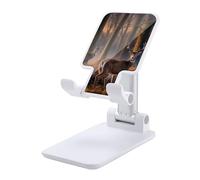 DWTJKMS Natura animali selvatici cervi supporto per telefono cellulare doppio pieghevole, altezza regolabile supporto per telefono cellulare portatile culla da scrivania si adatta a tutti gli