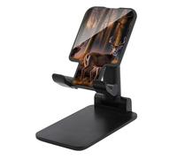 DWTJKMS Natura animali selvatici cervi supporto per telefono cellulare doppio pieghevole, altezza regolabile supporto per telefono cellulare portatile supporto da scrivania si adatta a tutti gli