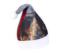 DWTJKMS New York City Cappello da Babbo Natale classico in pelliccia cappello di Natale spesso cappello con paillettes divertente cappello invernale per vacanze