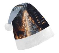 DWTJKMS New York City Cappello di Babbo Natale classico cappello di Natale spesso cappello di Natale cappello divertente per le vacanze per adulti unisex