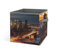 DWTJKMS New York City Scenery Cube Organizer Storage Bins Pieghevole Tessuto Spesso, Coperte, Vestiti, Scatola di Immagazzinaggio Adatto per Casa Ufficio Guardaroba Abbigliamento Giocattolo