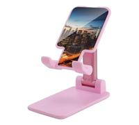 DWTJKMS New York City Scenery - Supporto per telefono cellulare, pieghevole, regolabile in altezza, portatile, per tutti gli smartphone, colore: rosa