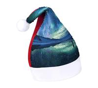 DWTJKMS Northern Lights - Cappello da Babbo Natale classico in pelliccia, spesso, con paillettes, divertente berretto invernale