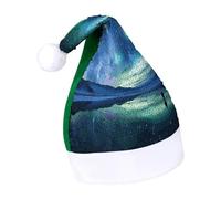 DWTJKMS Northern Lights - Cappello da Babbo Natale classico in pelliccia, spesso, con paillettes, divertente berretto invernale