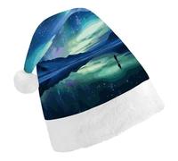 DWTJKMS Northern Lights - Cappello da Babbo Natale, classico, spesso, per feste di Natale, divertente, unisex, per adulti