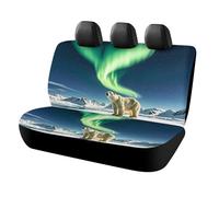 DWTJKMS Northern Lights Polar Bear Coprisedile per auto, antiscivolo, per sedile posteriore, durevole, antigraffio, misura universale, adatto per auto, camion e SUV