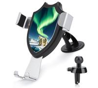 DWTJKMS Northern Lights Polar Bear - Supporto universale per telefono da auto, per bocchette dell'aria dell'auto, adatto per tutti gli smartphone e i modelli di auto (nero)