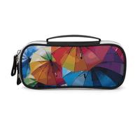 DWTJKMS Ombrello Colorato Sacchetto di Trucco In Pelle Portatile Piccolo Organizzatore Cosmetico Impermeabile Toiletry Borse Pennelli Matite E Viaggio Trucco Accessori