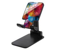 DWTJKMS Ombrello colorato Supporto per telefono cellulare doppio pieghevole, regolabile in altezza Supporto per telefono cellulare portatile Supporto da tavolo per tutti gli smartphone, stile nero