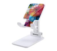 DWTJKMS Ombrello colorato Supporto per telefono cellulare doppio pieghevole, regolabile in altezza Supporto per telefono cellulare portatile Supporto da tavolo per tutti gli smartphone, stile bianco