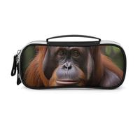DWTJKMS Orangutan Borsa per il trucco in pelle per scattare foto Portatile Piccolo Organizzatore Cosmetico Impermeabile Borse da toeletta Pennelli Matite E Accessori Per Il Trucco Da Viaggio