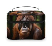DWTJKMS Orangutan, borsa per il trucco per scattare foto, organizer per cosmetici, grande capacità portatile, borse da viaggio da donna, con manico e divisore