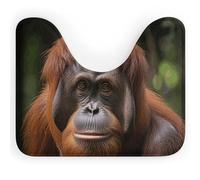 DWTJKMS Orangutan - Tappetino da bagno a forma di U, ad asciugatura rapida, assorbente, antimacchia, antiscivolo, per base WC ovale