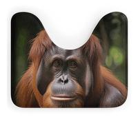 DWTJKMS Orangutan - Tappeto da bagno per scattare foto, ad asciugatura rapida, assorbente, a forma di U, antiscivolo, per pavimento del bagno (50,8 x 40,6 cm)