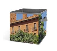DWTJKMS Organizer a cubo con città spagnole, pieghevole, in tessuto spesso, per coperte, vestiti, adatto per casa, ufficio, guardaroba, abbigliamento, giocattoli