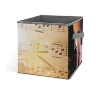 DWTJKMS Organizer per pianoforte, violino, note musicali, cubi, pieghevoli, in tessuto spesso, per coperte, vestiti, adatto per casa, ufficio, guardaroba, abbigliamento e giocattoli