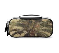 DWTJKMS Palm Tree Tropical Leather Makeup Bag Portatile Piccolo Organizzatore Cosmetico Impermeabile Borse Da Toilette Pennelli Matite E Viaggio Trucco Accessori