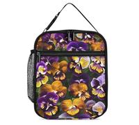 DWTJKMS Pansy Perfection Borsa termica per il pranzo, a prova di perdite, per uomini e donne, con manico, riutilizzabile, isolata, per ufficio, lavoro, picnic