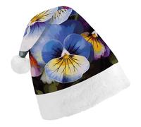 DWTJKMS Pansy Perfection Cappello di Babbo Natale classico cappello di Natale spesso cappello di Natale divertente cappello per le vacanze per adulti unisex