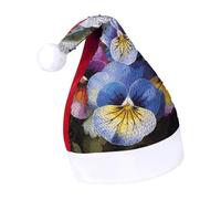 DWTJKMS Pansy Perfection Cappello di Babbo Natale classico pelliccia cappello di Natale spesso cappello di Natale con paillettes divertente vacanza invernale