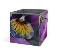 DWTJKMS Pansy Perfection - Organizer a cubo, pieghevole, in tessuto spesso, per coperte, vestiti, adatto per casa, ufficio, guardaroba, abbigliamento e giocattoli