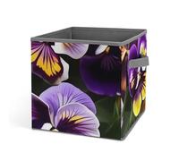 DWTJKMS Pansy Perfection - Organizer a cubo, pieghevole, in tessuto spesso, per coperte, vestiti, adatto per casa, ufficio, guardaroba, abbigliamento e giocattoli