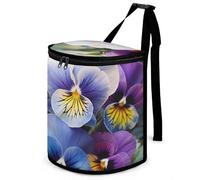 DWTJKMS Pansy Perfection Pattumiera per auto con coperchio Grande capacità Appeso Pattumiera automatica a prova di perdite Impermeabile Cestino della spazzatura Auto Must Haves Accessori per interni
