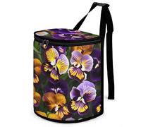 DWTJKMS Pansy Perfection Pattumiera per auto con coperchio Grande capacità Appeso Pattumiera automatica a prova di perdite Impermeabile Cestino della spazzatura Auto Must Haves Accessori per interni