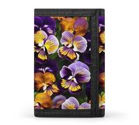 DWTJKMS Pansy Perfection Portafoglio minimalista da uomo sottile a tre ante portafogli alla moda moderno portafoglio antifurto per carte e contanti