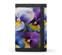 DWTJKMS Pansy Perfection Portafoglio minimalista da uomo sottile a tre ante portafogli alla moda moderno portafoglio antifurto per carte e contanti