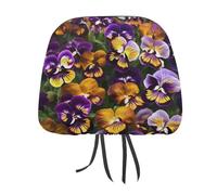 DWTJKMS Pansy Perfection - Set di 2 copri poggiatesta per auto, regolabili, riutilizzabili, accessori per interni auto, stile vintage, adatti per la maggior parte delle auto
