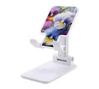 DWTJKMS Pansy Perfection - Supporto per telefono cellulare, pieghevole, regolabile in altezza, portatile, supporto per cellulare, da scrivania, adatto a tutti gli smartphone, colore: bianco