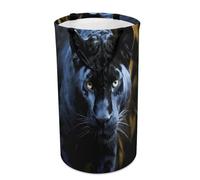 DWTJKMS Panther - Cesto portabiancheria con occhi blu, pieghevole, con manici per il trasporto, grande cesto portaoggetti per lavanderia, dormitorio per la famiglia
