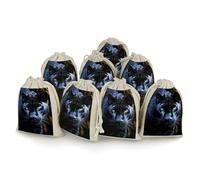 DWTJKMS Panther With Blue Eyes - Sacchetti regalo portatili, piccoli, con coulisse, riutilizzabili, in cotone e lino, per matrimoni, viaggi, ufficio, allenamento (unisex)