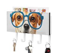 DWTJKMS Papillon morbido per cani da compagnia, portachiavi per occhiali oversize per parete, stile fattoria, montaggio a parete con 5 ganci, portachiavi da appendere per ingresso o atrio, 18 cm di