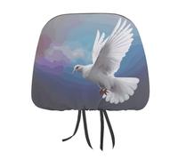 DWTJKMS Peace Dove, copri poggiatesta per auto, regolabile, riutilizzabile, accessorio per interni auto, grazioso accessorio vintage per poggiatesta auto, 1 pezzo, per la maggior parte delle auto