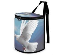 DWTJKMS Peace Dove Pattumiera per auto con coperchio Grande capacità Appeso Auto Trash Bin a prova di perdite Impermeabile Pattumiera Auto Must Haves Accessori per interni