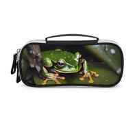 DWTJKMS Peace Tree Frog Borsa per il trucco in pelle Portatile Piccolo Organizzatore Cosmetico Impermeabile Borse da toeletta Pennelli Matite E Viaggio Trucco Accessori