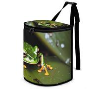 DWTJKMS Peace Tree Frog Car Trash Can con coperchio Grande capacità Appeso Auto Trash Bin a prova di perdite Impermeabile Pattumiera Auto Must Haves Accessori interni