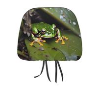 DWTJKMS Peace Tree Frog - Copertura per poggiatesta auto, regolabile, riutilizzabile, accessorio per interni auto, stile vintage, per la maggior parte delle auto, 1 pezzo