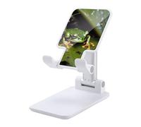 DWTJKMS Peace Tree Frog - Supporto per telefono cellulare, pieghevole, regolabile in altezza, portatile, per tutti gli smartphone, colore: bianco