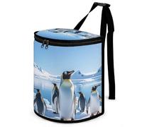 DWTJKMS Penguin Antarctica Ice Car Trash Can con coperchio Grande capacità Appeso Auto Trash Bin a prova di perdite Impermeabile Pattumiera Auto Must Haves Accessori interni